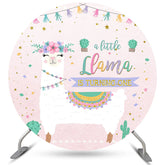 Aperturee A Little Llama Is Turning One Birthday Round Backdrop